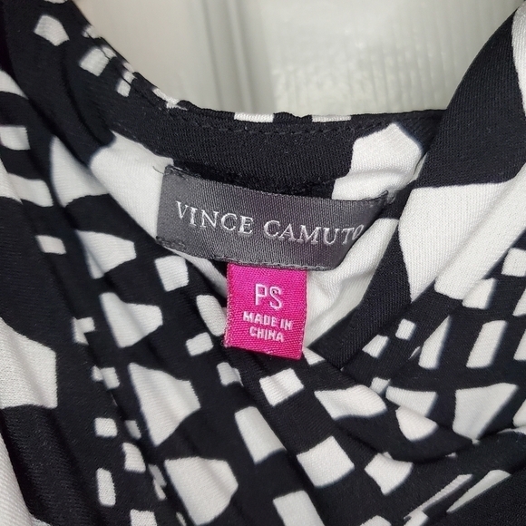 Vince Camuto Geo Stripe Black White Maxi Dress Sz SP - Picture 6 of 10
